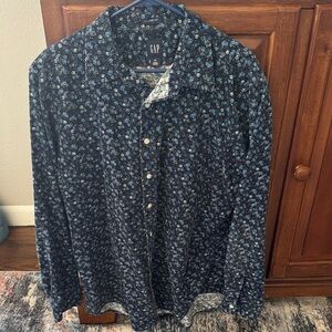 GAP Navy Floral Print Shirt